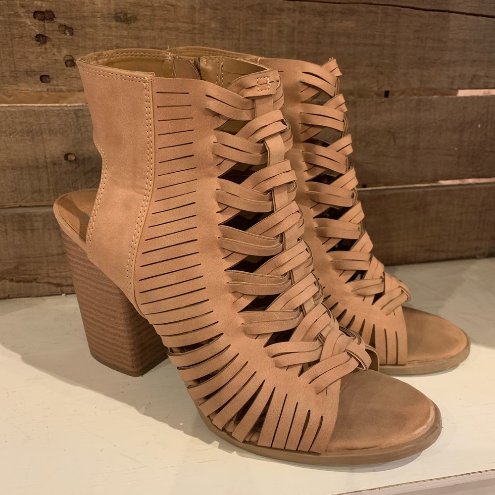 Dolce Vita Woven Peeptoe Heeled Booties/Shooties